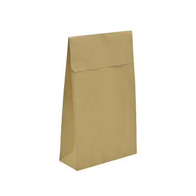 Pochette cadeau kraft brun adhésive 14+5,5x23 cm – Paquet de 50