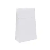 Pochette cadeau blanche mate pelliculée fermeture adhésive 14+5,5x23 cm – Paquet de 50