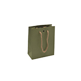 Sacs kraft Vert sauge avec poignées cordelières - 12+6 x15 cm - Fête des pères