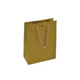 Sacs kraft Jaune moutarde avec poignées cordelières - 12+6 x15 cm