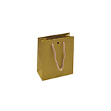 Sacs kraft Jaune moutarde avec poignées cordelières - 16+8 x22 cm - Sacs kraft Luxe
