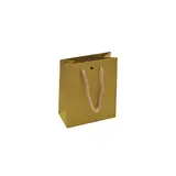 Sacs kraft Jaune moutarde avec poignées cordelières - 16+8 x22 cm