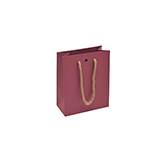 Sacs kraft luxe poignées cordelières - framboise - 12+6x15cm - Fête des pères
