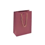 Sacs kraft luxe poignées cordelières - framboise - 16+8x22cm