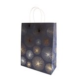Sac cadeau kraft poignées torsadées bleu marine Feu d'artifice 24 + 10 x 31 cm - Paquet de 20