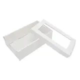 Boîte cadeau carton blanche à fenêtre avec couvercle 25,5 x 15,3 x 8 cm – Lot de 10