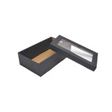 Boîte cadeau cloche rectangulaire noire à couvercle transparent 25,5x15,3x8cm – Paquet de 10