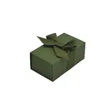 Boîte cadeau tissu avec noeud kaki mat 18 x 10 x 7 cm, paquet de 5