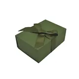 Boîte cadeau tissu avec noeud kaki mat 23 x 16 x 9 cm, paquet de 5