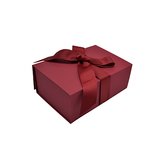 Boîte cadeau tissu avec noeud bordeaux mat 23 x 16 x 9 cm, paquet de 5