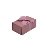 Boîte cadeau tissu avec noeud rose mat 18 x 10 x 7 cm, paquet de 5
