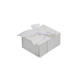 Boîte cadeau tissu avec noeud blanc mat 13,5 x 10 x 6 cm, paquet de 5