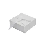 Boîte cadeau tissu avec noeud blanc mat 16 x 16 x 6 cm, paquet de 5