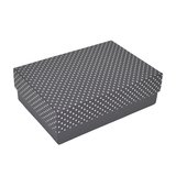 Boîte cadeau cloche rectangulaire noire à pois argentés 14,5x10x5cm – Paquet de 10
