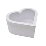 Boîtes cœur blanches liseré or à fenêtre 23,5x21,5x10 cm – Paquet de 2