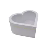 Boîte cœur en carton avec fenêtre, blanc avec liseré doré 26 x 24 x11,5 cm - Lot de 2
