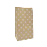 Sac SOS kraft brun à pois blancs 13+8x24cm 70g/m² – Paquet de 250