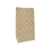 Sac SOS kraft brun à pois blancs 13+8x24cm 70g/m² – Paquet de 250
