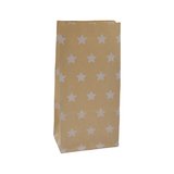 Sac SOS kraft brun à étoiles blanches 9+6x18cm 70g/m² – Paquet de 250