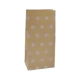 Sac SOS kraft brun à étoiles blanches 9+6x18cm 70g/m² – Paquet de 250