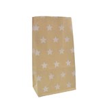 Sac SOS kraft brun à étoiles blanches 13+8x24cm 70g/m² – Paquet de 250