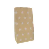 Sac SOS kraft brun à étoiles blanches 13+8x24cm 70g/m² – Paquet de 250