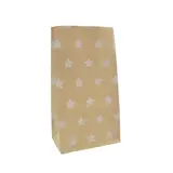 Sac SOS kraft brun à étoiles blanches 13+8x24cm 70g/m² – Paquet de 250