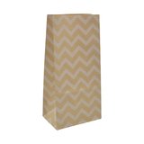 Sac SOS kraft brun à chevrons blancs 9+6x18cm 70g/m² – Paquet de 250