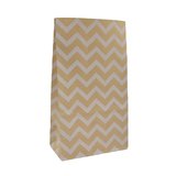 Sac SOS kraft brun à chevrons blancs 13+8x24cm 70g/m² – Paquet de 250
