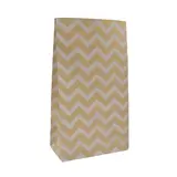Sac SOS kraft brun à chevrons blancs 13+8x24cm 70g/m² – Paquet de 250