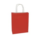 Sac kraft rouge poignées torsadées 35x14x44cm – Paquet de 50