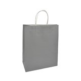 Sac kraft gris poignées torsadées 24x12x31cm – Paquet de 50