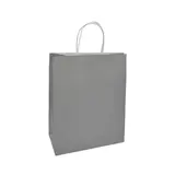 Sac kraft gris poignées torsadées 24x12x31cm – Paquet de 50