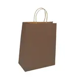 Sac kraft chocolat poignées torsadées brunes 24+12x31 cm – Paquet de 50