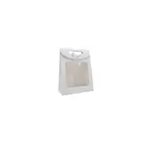 Pochette cadeau blanche à velcro avec fenêtre 12 x 6 x 16 cm - Lot de 20