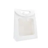 Pochette cadeau blanche à velcro avec fenêtre 19 x 9 x 26 cm - Lot de 20