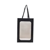 Sacs pelliculés noirs mats à fenêtre et poignées coton – 15 x 10 x 20 cm