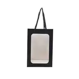 Sacs pelliculés noirs mats à fenêtre et poignées coton – 15 x 10 x 20 cm