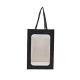 Sacs pelliculés noirs mats à fenêtre et poignées coton – 18 x 13 x 25 cm