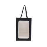 Sacs pelliculés noirs mats à fenêtre et poignées coton – 20 x 16 x 30 cm - Paquet de 20