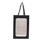 Sacs pelliculés noirs mats à fenêtre et poignées coton – 25 x 20 x 43 cm – Paquet de 20