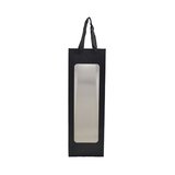 Sacs pelliculés noirs mats à fenêtre et poignées coton – 12 x 9 x 36 cm – Paquet de 20