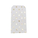 Pochettes cadeaux kraft blanc étoiles or dorure à chaud 10 x 15 cm 50 g/m² - Paquet de 100 - Pochettes cadeaux à motifs