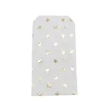 Pochettes cadeaux kraft blanc étoiles or dorure à chaud 10 x 15 cm 50 g/m² - Paquet de 100