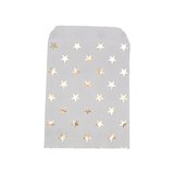 Pochettes cadeaux kraft blanc étoiles or dorure à chaud 13 x 18 cm 50 g/m² - Paquet de 100