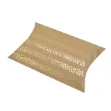 Boîte berlingot kraft rayures de pois or dorés à chaud 11x9 cm – Lot de 20