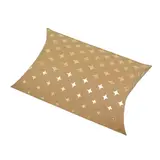 Boîte berlingot kraft à étoiles scintillantes or doré à chaud 11x9 cm – Lot de 20