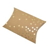 Boîte berlingot kraft avec constellation d'étoiles or doré à chaud 11x9 cm – Lot de 20