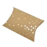 Boîte berlingot kraft avec constellation d'étoiles or doré à chaud 11x9 cm – Lot de 20