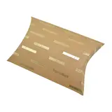 Boîte berlingot kraft rayures or parsemées doré à chaud 11x9 cm – Lot de 20